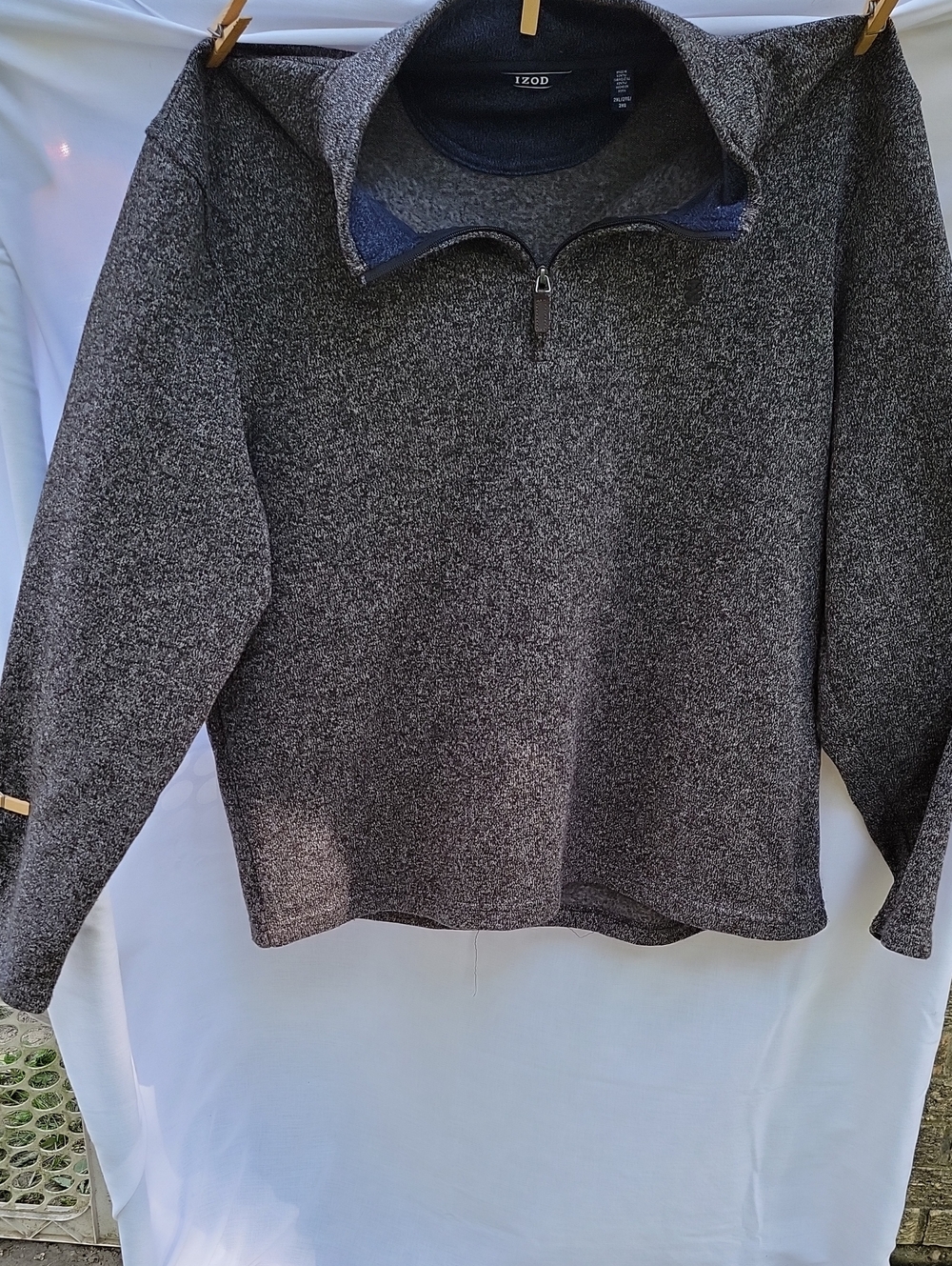 Izod Men's Charcoal Gray Quarter-Zip Pullover Sweater 2XL